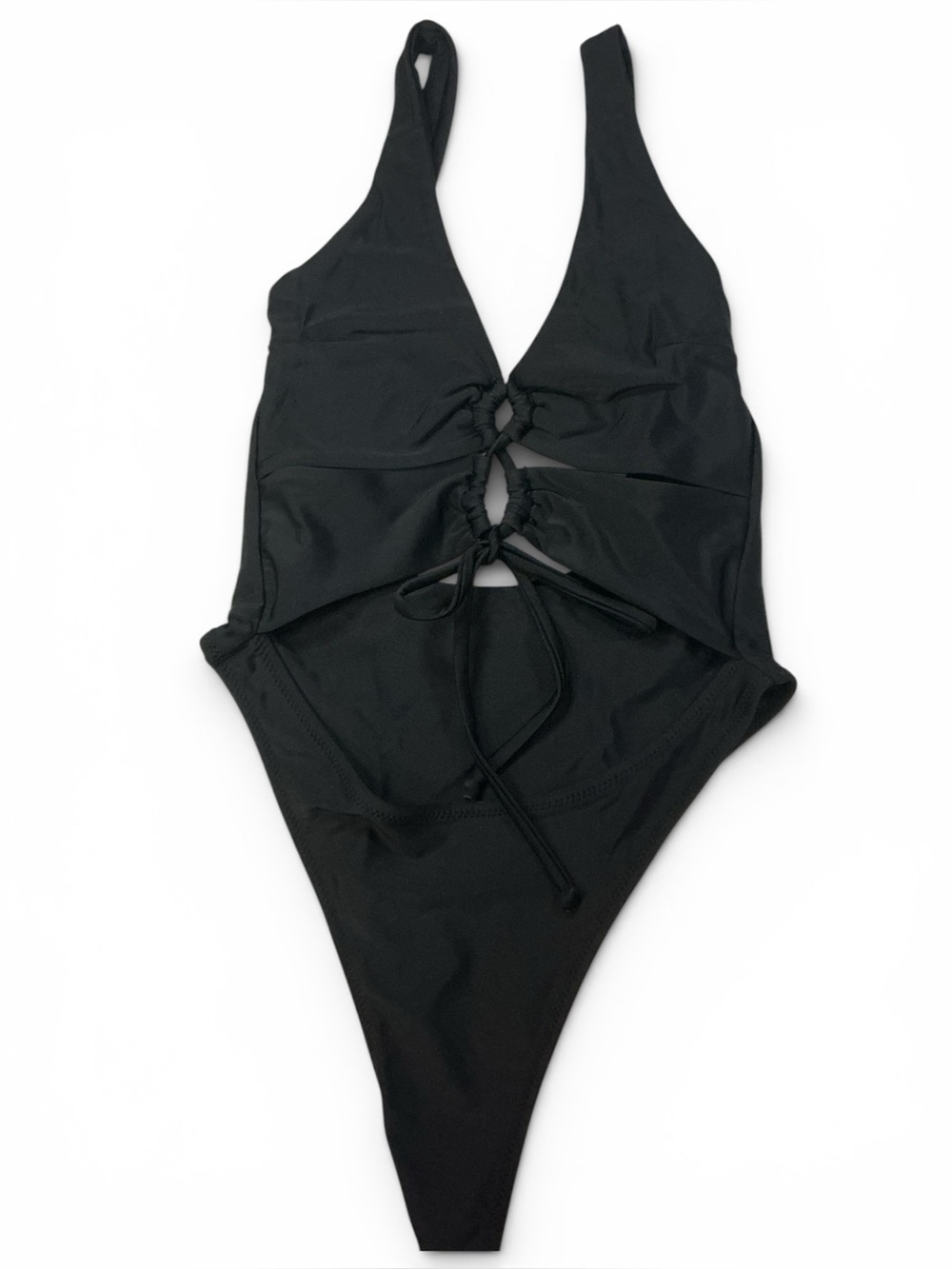 Black Cutout One-Piece High Cut Swimsuit size Small EPOC